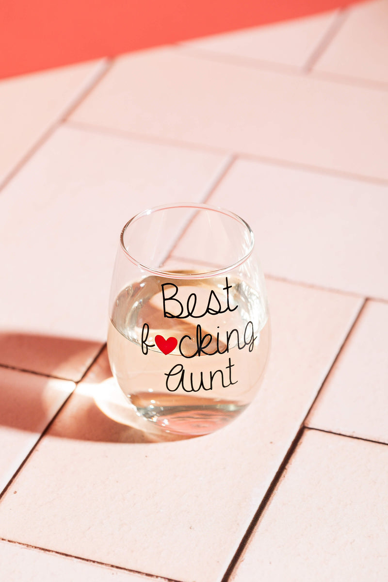 Best Auntie ever wine glass, Auntie gift, Gifts for her, Family present,  Niece present, Auntie wine glass, Cute glass