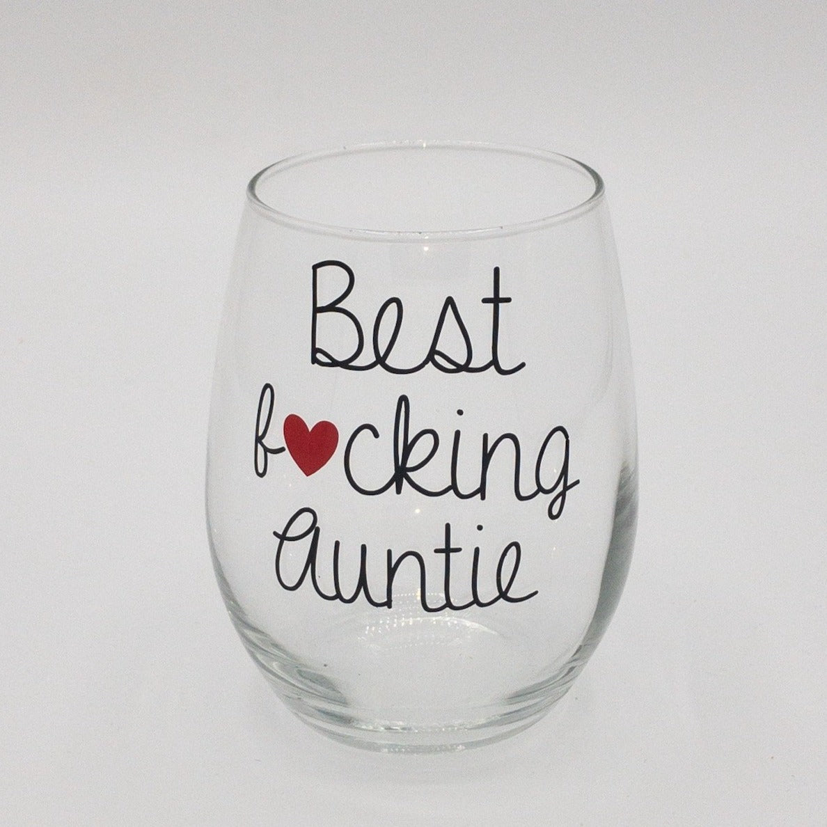 Best Auntie ever wine glass, Auntie gift, Gifts for her, Family present,  Niece present, Auntie wine glass, Cute glass