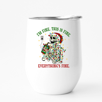 I'm Fine Christmas wine tumbler