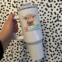 Highland Christmas Cow 40oz tumbler