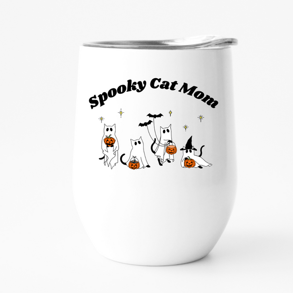 Spooky Cat Mom wine tumbler Clearance