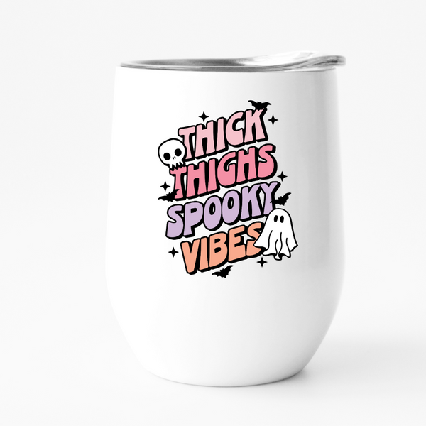 Thick Thighs Spooky Vibes Wine tumbler