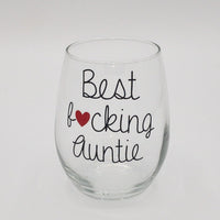 Gift For Auntie, Auntie Wine Glass, Best Fucking Auntie, Favorite Auntie, Christmas Gift From Niece, Birthday Gift From Nephew