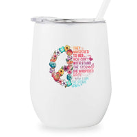 I Am The Storm Tumbler, Birthday Gift For Friend, Christmas Gift, Floral Peace Sign, Motivational Cup, Inspirational Tumbler, Sister Gift